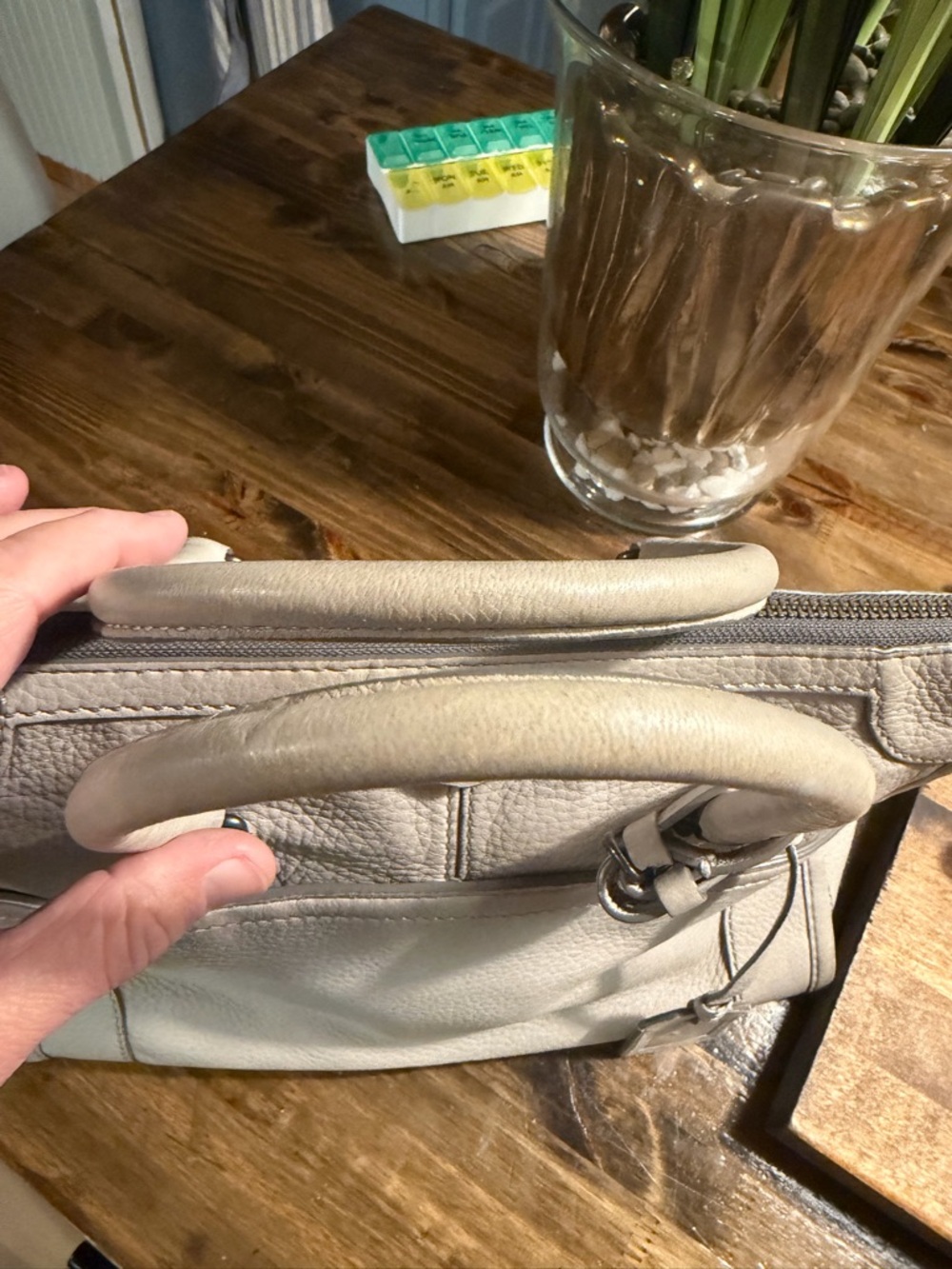 Reed Krakoff Light gray  Leather Top-Handle Satchel - Picture 3 of 7